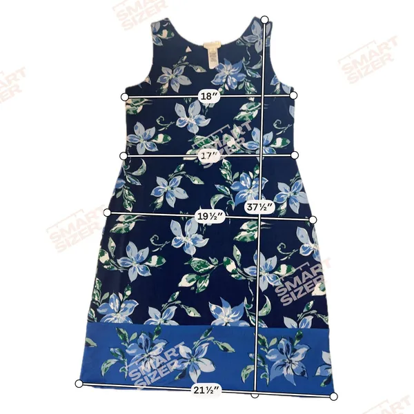 Magnolia Grace Womens M Navy Blue Floral Sleeveless V-Neck Shift Dress WGK70307 - Image 6