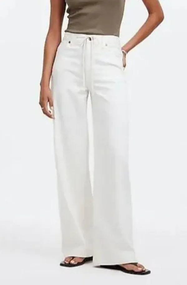 NWT Madewell Drawstring High Waist Superwide Leg Jeans (Vintage Canvas) - Image 2