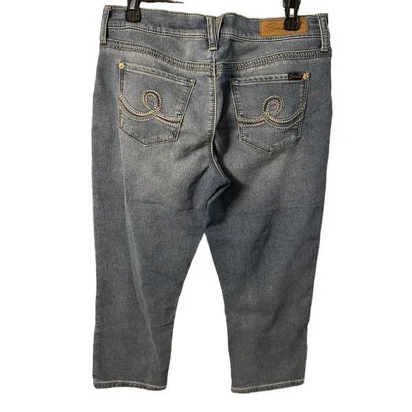 Seven7 Seven For All Mankind Jeans Women's Size 8 Cropped Girlfriend Capri Stretch - Image 2