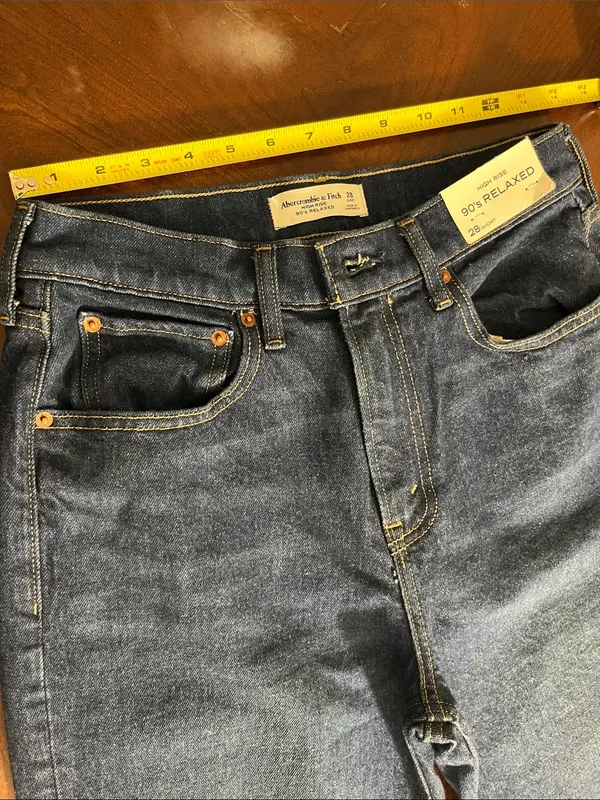 Abercrombie & Fitch Dark Blue Bootcut Jeans - Image 5