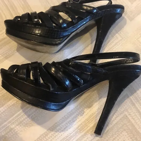 Charles David Black Platform Adjustable Sandals - Image 6