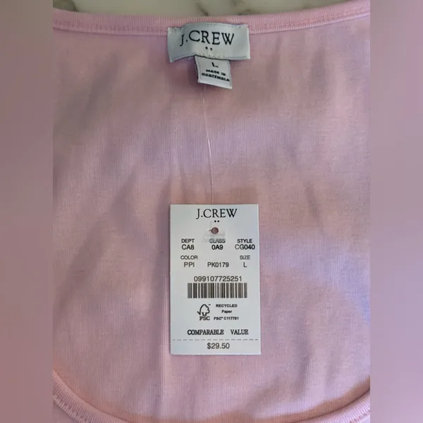 NWT J Crew tank Pink 💕 Sz L CG040 Sold out! - Image 5