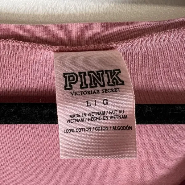 Pink Victorias secret dog logo Large tee shirt long sleeve Casual‎ - Image 4