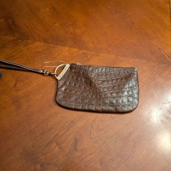 Prune Leather Wristlet Brown - Image 2