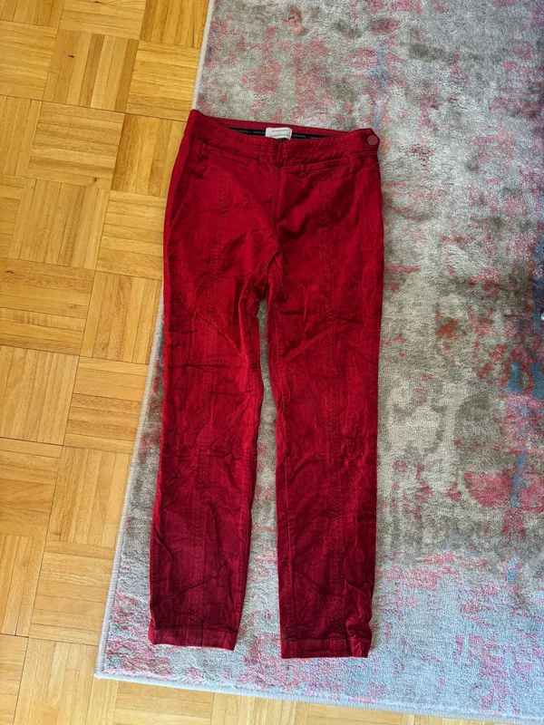 Anthropologie Red Crush Velvet Pants - Image 3