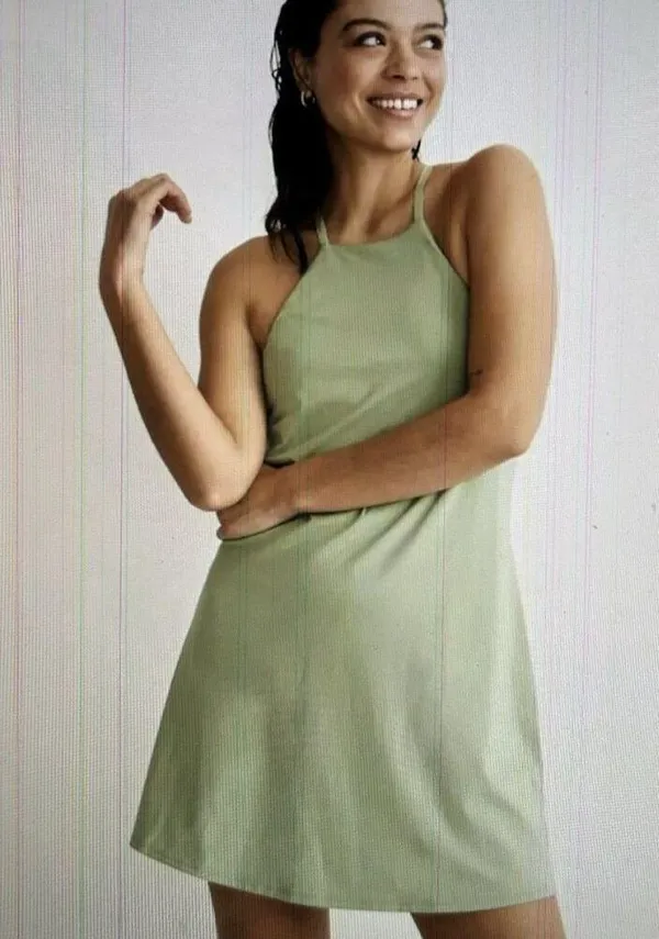 Madewell Flex Fitness Dress w/Built in Shorts Tennis Pickle Ball Green Size S - Image 2