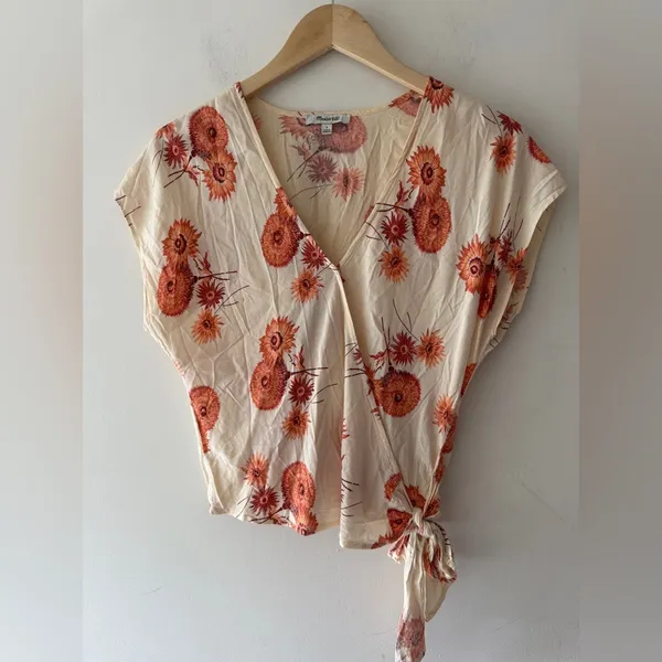 Madewell Twiggy Dandelion Floral‎ Print Wrap Top - Image 2