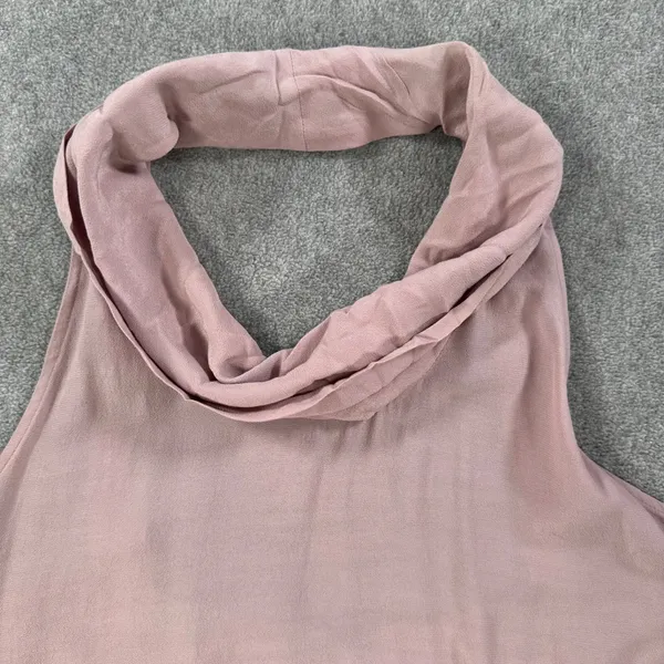 Free People City Light Cowl Neck Open Back Tank Top Size Small Blush Flowy - Image 2