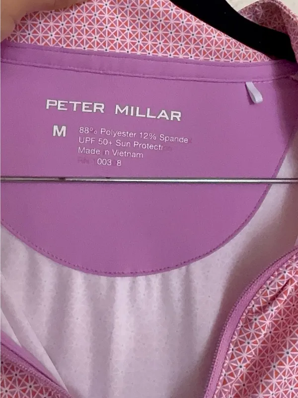 Peter Millar Women's Lightweight Sun Shirt quarter zip Lilac Blossom size M - Image 5