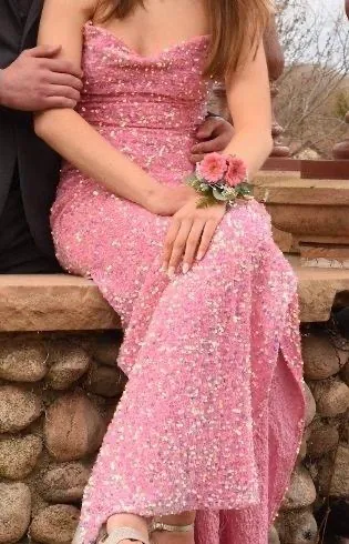Lissy Velvet Sequin Maxi Dress Pink - Image 2