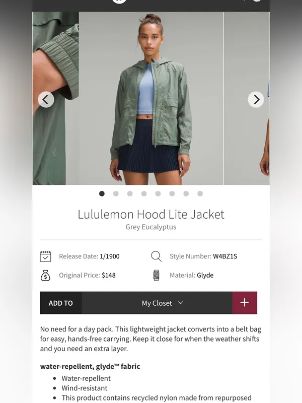 Lululemon Hood Lite Jacket - size 4 - Image 7