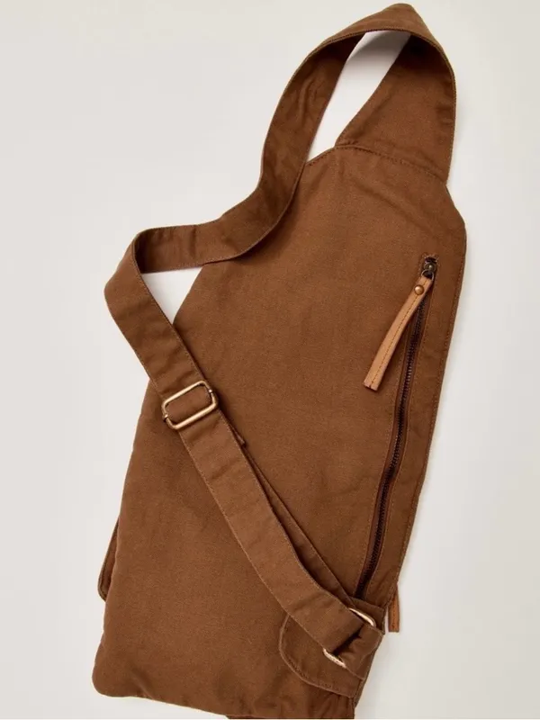 Free People Safari Canvas Crossbody Bag Sea Grass‎ Olive Patchwork NWT - Image 2