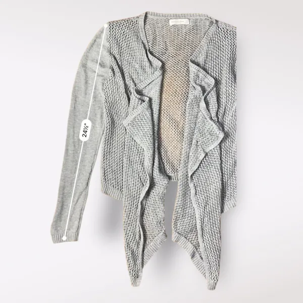 Abercrombie & Fitch Cable Knit Beachy Cover Up Sweater Womens‎ Size M/L Gray - Image 6