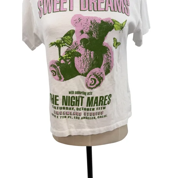 Daydreamer‎ Sweet Dreams The Night Mares Graphic Tee White Teddy Bear Size XS - Image 5