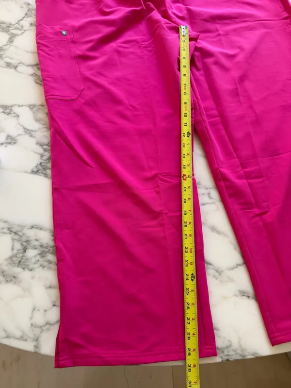 NWT Figs Kade Cargo Pants Womens 5XL Pink Scrubs Drawstring - Image 3