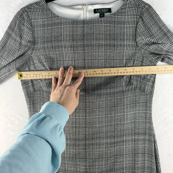 Ralph Lauren LRL 6 Dress Glen Plaid Long Sleeve Quiet Luxury Minimalist‎ Sheath - Image 10