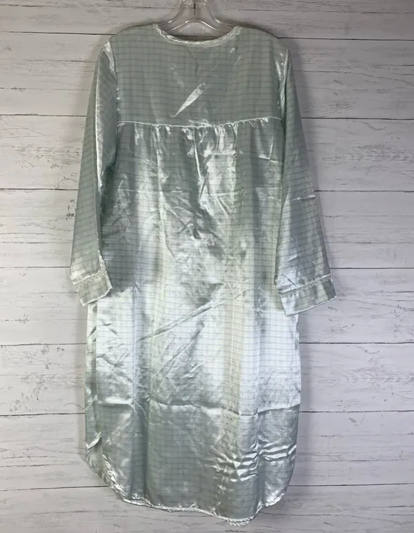 Vintage Jacklyn Smith Intimates Satin white/blue Robe Gown Embroidered NWT - Image 4