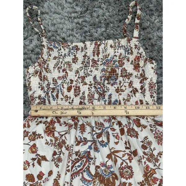Old Navy Women’s Paisley Floral Cotton Poplin Smocked Cut-out Midi Dress Boho S - Image 11
