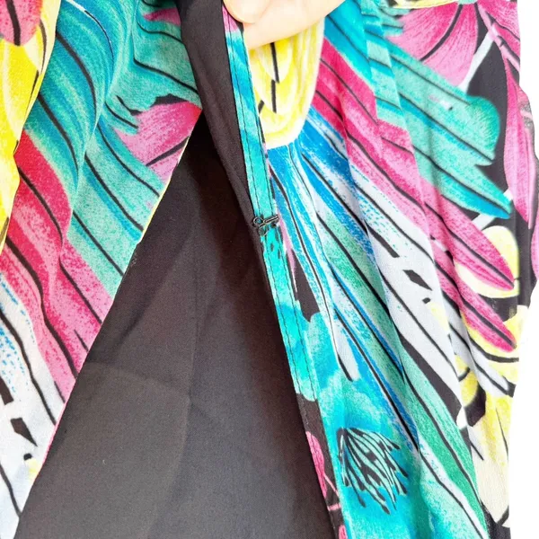 Anthropologie Cupro Faux Wrap Maxi Dress Size 0 Floral‎ Resort Tropical Vacation - Image 8