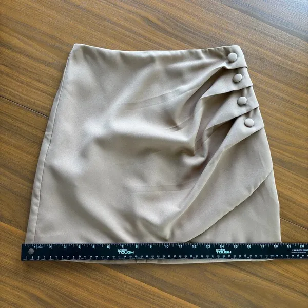 NWT Vestique Faux Wrap Mini Skirt S Ruched Buttons Preppy Work Office Fall - Image 10