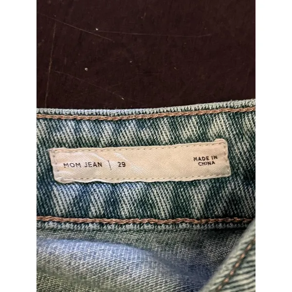 PacSun Mom Jeans Womens 29 Light Wash Hi Rise Embroidered Floral Denim - Image 10