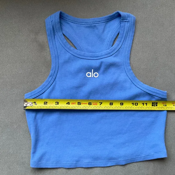 Alo Yoga Aspire Tank Crystal Clear Blue/White S - Image 3