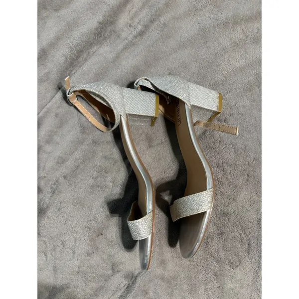 IDIFU Women's IN3 Amy Block Heel Dress Sandals Open‎ Toe Size 9 Silver Glitter - Image 6