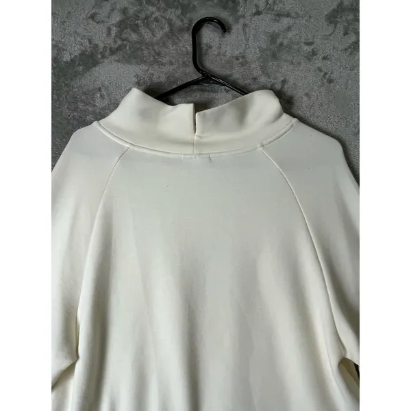 Varley Arcola Mock Neck Pullover Sweatshirt Oversized Beige Tunic XS Athleisure - Image 4