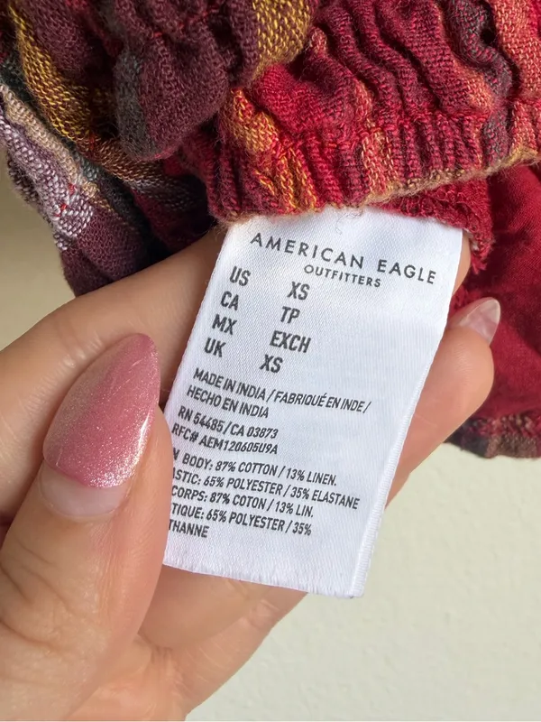 American Eagle Plaid Bustier Halter Crop Top - Image 6