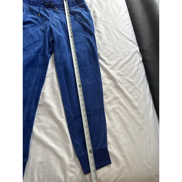 Juicy Couture Velour Pants Jogger Royal Blue Women's Large Y2k Athleisure Sport - Image 5