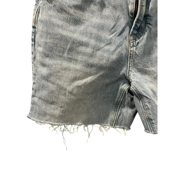 American Eagle Mom Jean Denim Shorts Size 4 Light Wash Blue Cut Offs Casual - Image 3