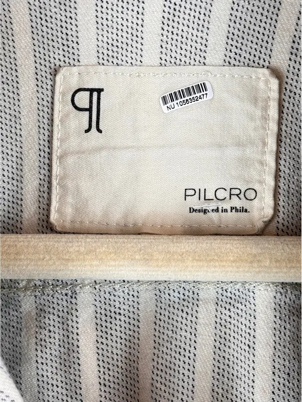Pilcro Anthropologie The Kit Utility Romper Size 12 Blue White Stripe Cotton - Image 5