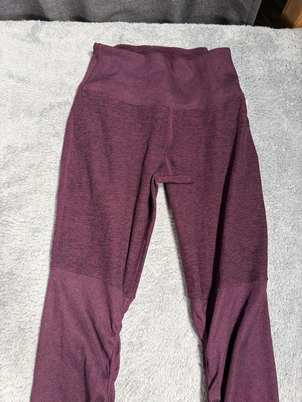 Alo yoga goddess Ribbed Leggings maroon burgundy small - Image 2