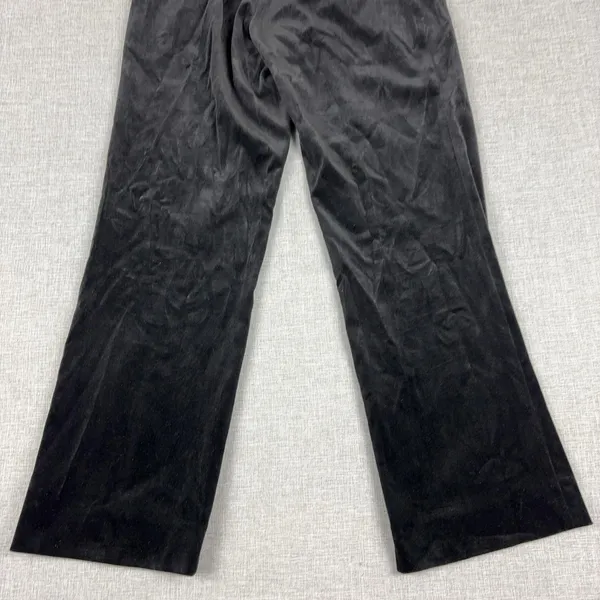 J McLaughlin Pants Womens 10 Black Velvet Dress Straight Leg Pockets Made USA - Image 10