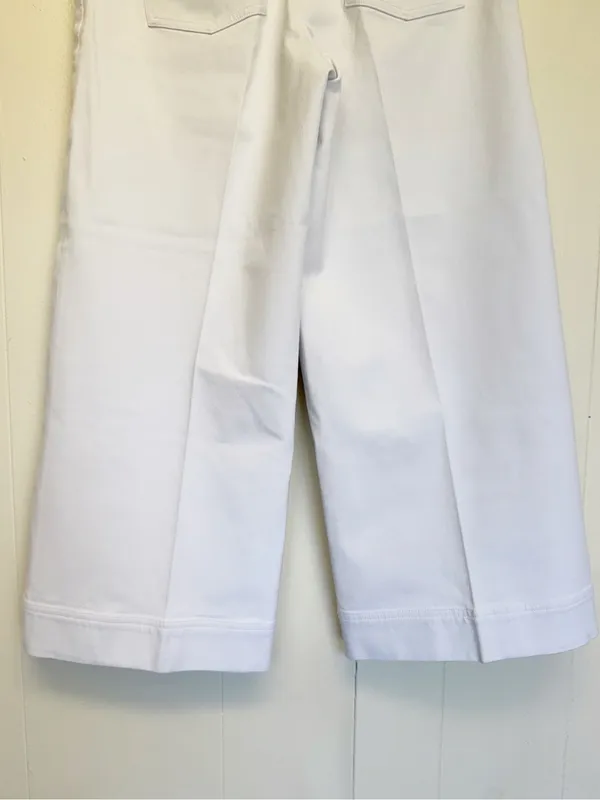 SPANX On The Go Cropped Wide Leg Pant in White Small - Image 9