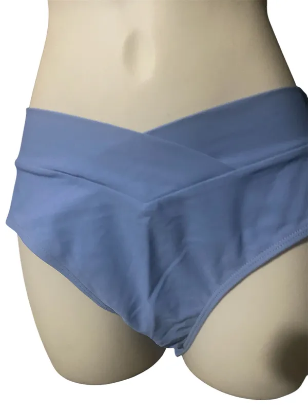 Bikini Two-piece Set Medium Blue Wrap Women size M summer swimsuit - Image 4