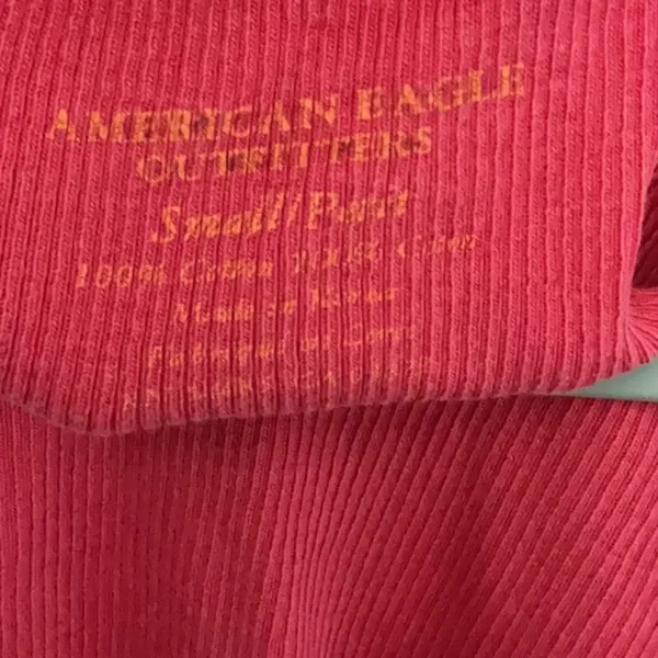 American Eagle Women Tank Top Ribbed Scoop Neck Pink Small - Image 3