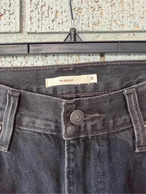 Levi's 94' Baggy Jeans Womens 31x31 Black Mid Rise Loose Straight Leg - Image 8