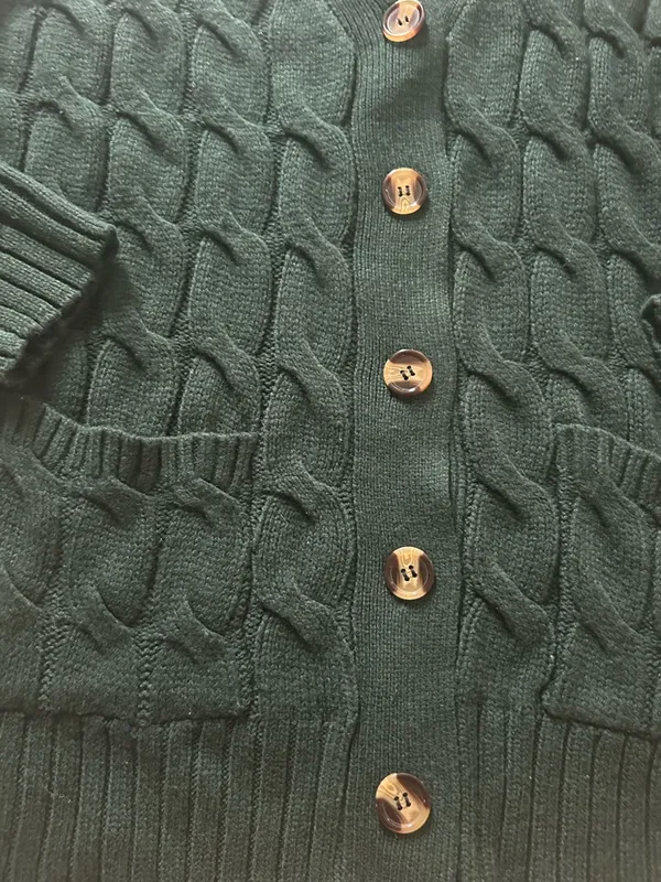 Like new ultra soft Cable Knit Button-Front Women's Cardigan Sweater size M - Image 2