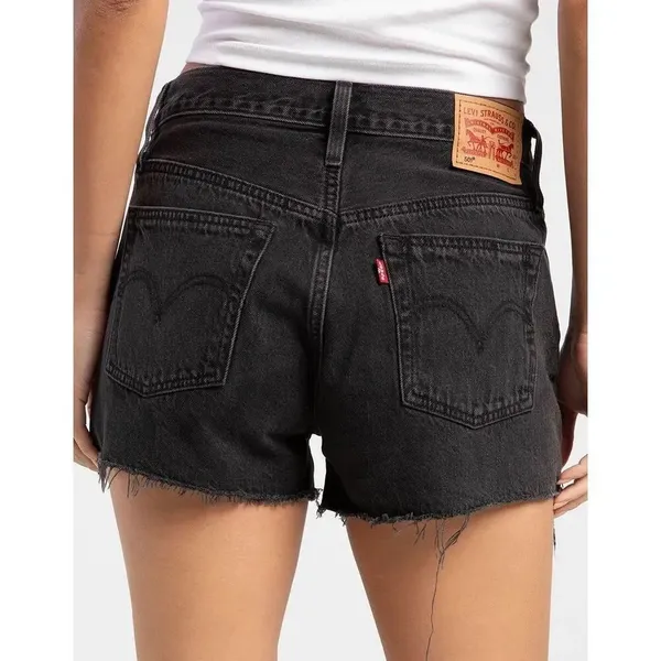 ✨LEVI'S 501 High Rise Womens Denim Black Sz 25 Shorts✨ - Image 5