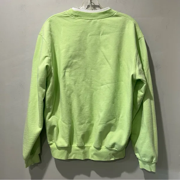 Morning Sun Polar Bear Embroidered Green Christmas Sweatshirt Size Large‎ - Image 6