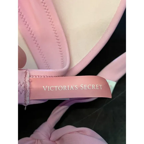 Victoria's Secret Bikini Swim Top Womens 34B Pink Halter Underwire Padded - Image 5