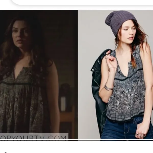 Free People one paradise stars tank pin-tucked embroidered tank triple tie back - Image 2