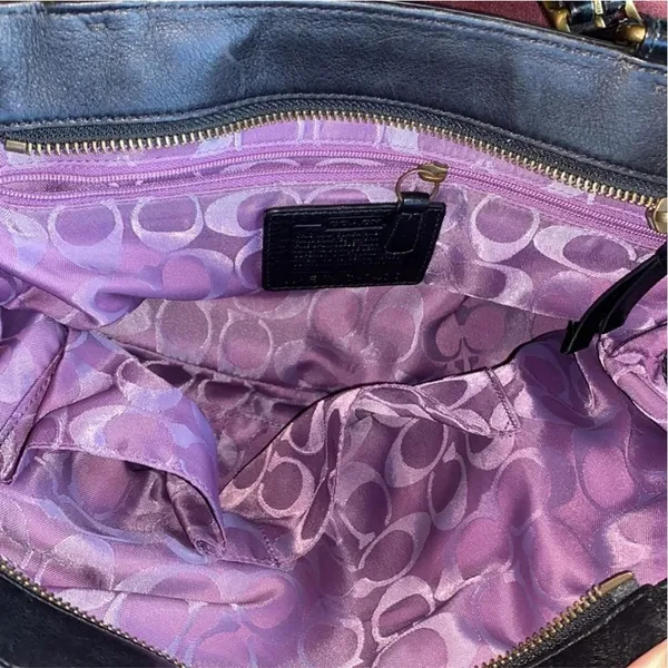 Coach Burgundy Suede Hampton Shoulder Bag - Image 9