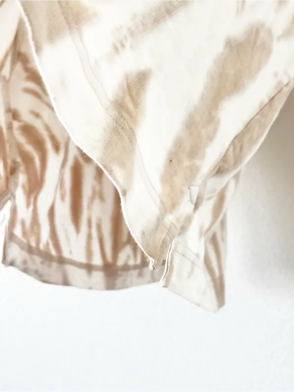 Banana Republic Tie Dye Tan Cream Boxy Fit Puff Sleeve Sweatshirt - Image 6