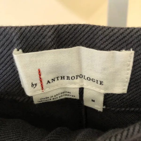 Anthropologie NWT Women's Gray Cropped Pull On Utility Pants Size M - Image 4