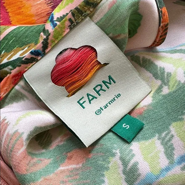 FARM Rio Macaw Leaves Side Knot Dress S - Image 4