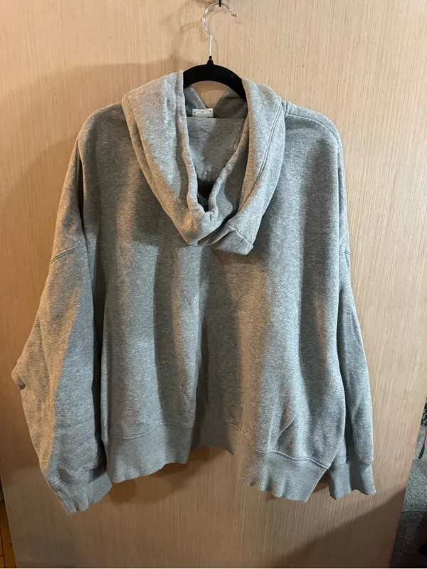 Women’s Nike Gray Oversized Pullover Hoodie with Small Swoosh Size XL - Image 3