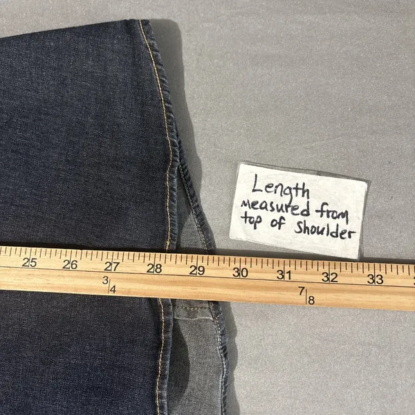 Jag Pearl Snap Western Denim Shirt Size XL Dark Blue Jean Fitted Cowgirl Chic - Image 11