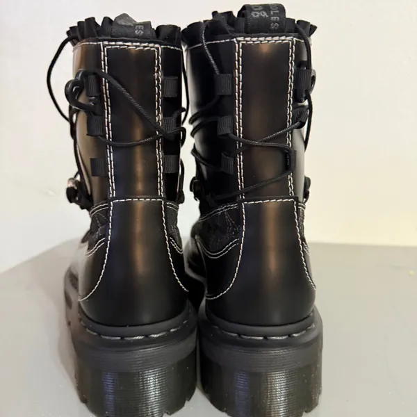 NEW Dr. Martens Jadon Frill Smooth Leather Platform Boots Embroidered Bead - Image 6